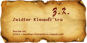 Zeidler Kleopátra névjegykártya